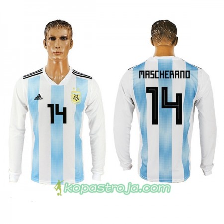 Billiga Fotbollströjor Argentina Mascherano 14 WM 2018 Hemma tröja Långärmad